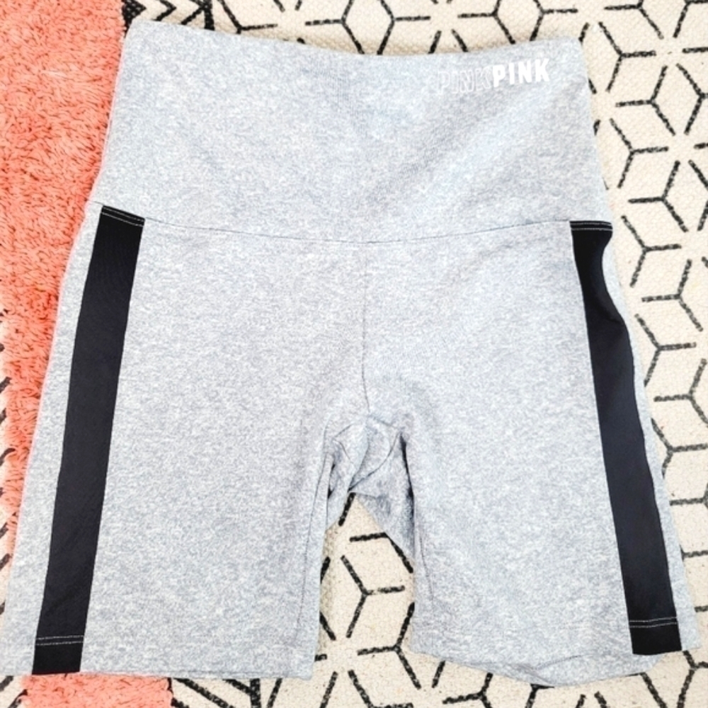PINK SIDE STRIPE BIKE SHORTS, SZ XS